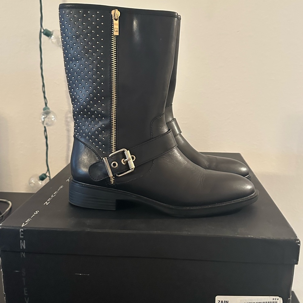 Steve Madden Black Leather Boots